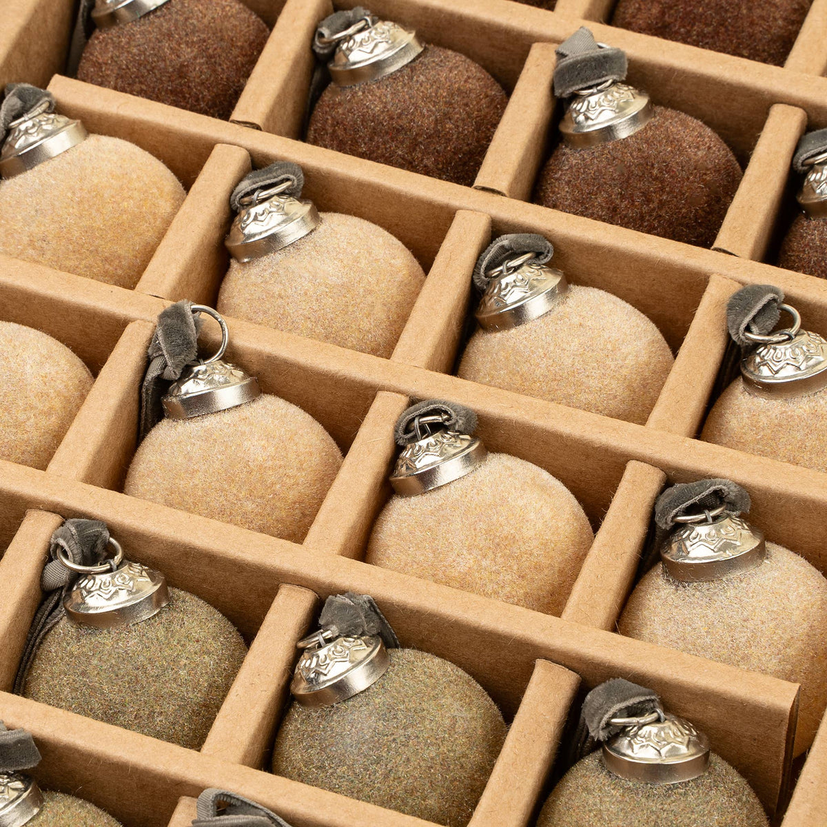 1.5" Velvet Holiday Baubles S/24