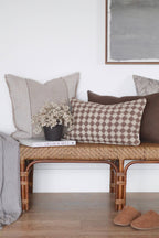 21x12 Check Weave Pillow -Brown