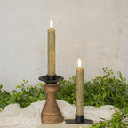 7.25" 3D Flame Green Taper Candles - Set of 2