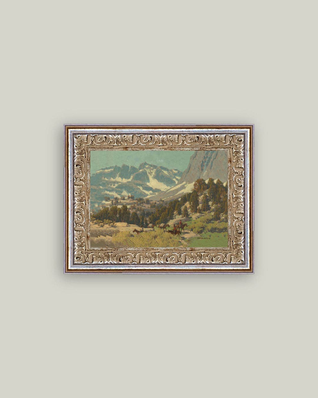 Sierra Grande, Pack Train Framed Antique Art