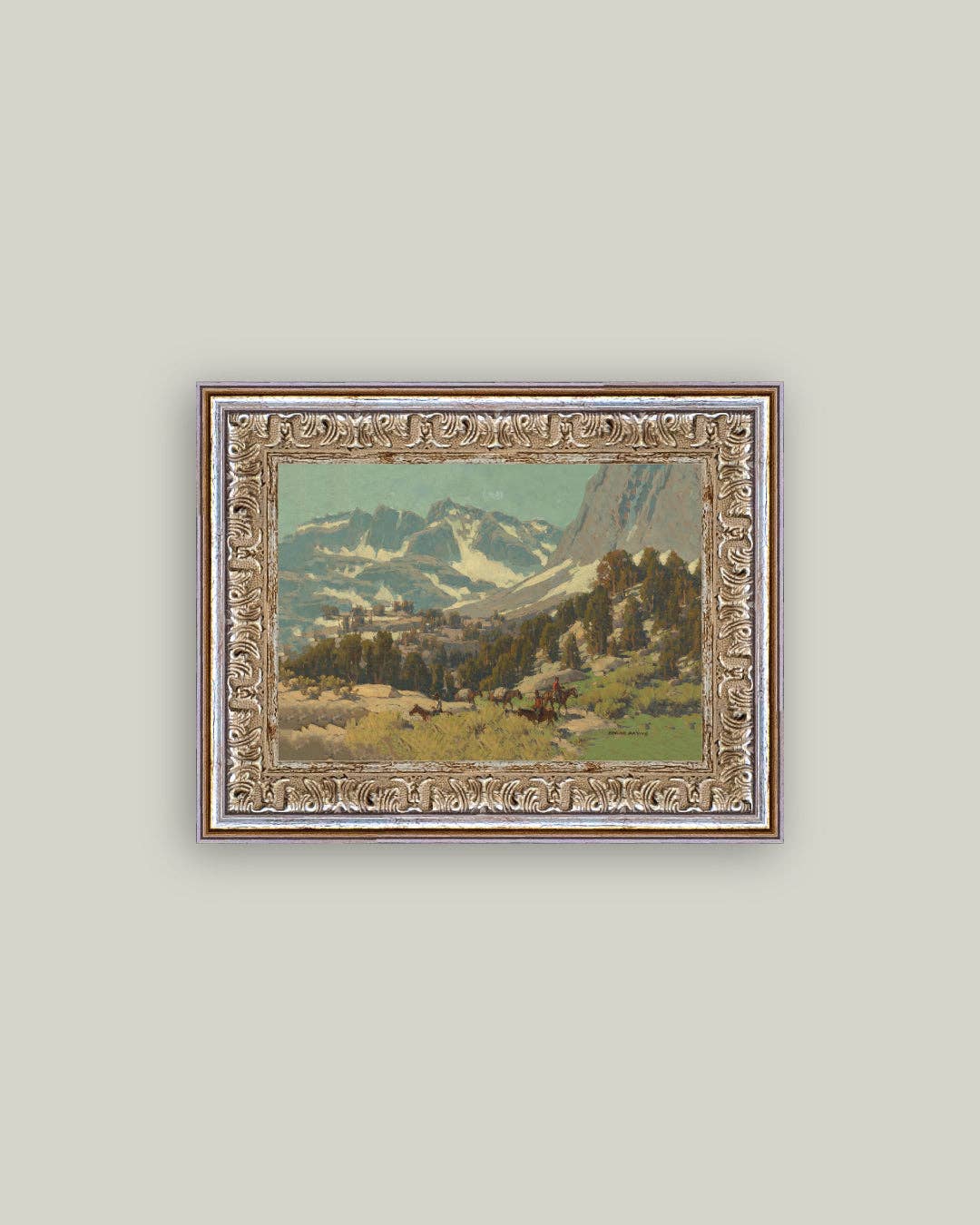 Sierra Grande, Pack Train Framed Antique Art