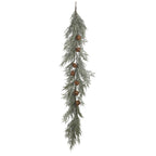 Faux Cedar Garland with Rust Finish Metal Bells - 72" long