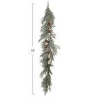 Faux Cedar Garland with Rust Finish Metal Bells - 72" long