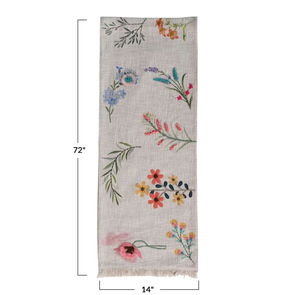72" Table Runner with Flowers
