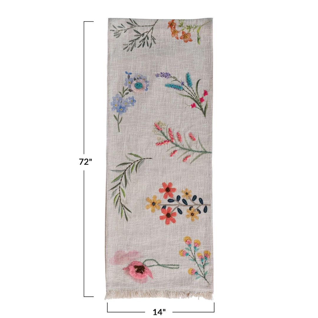 72" Table Runner with Flowers