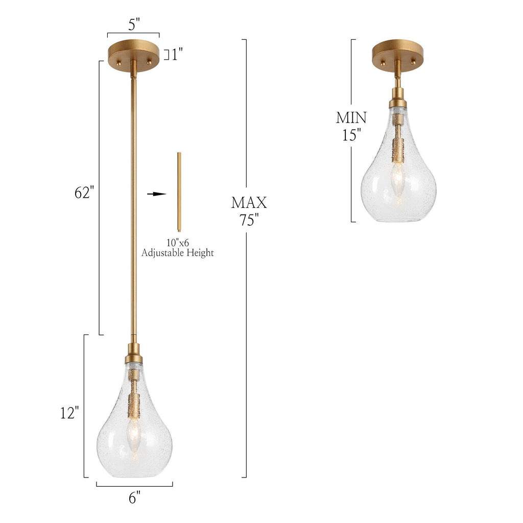 Tethyne 1-Light Gold Pendant Light