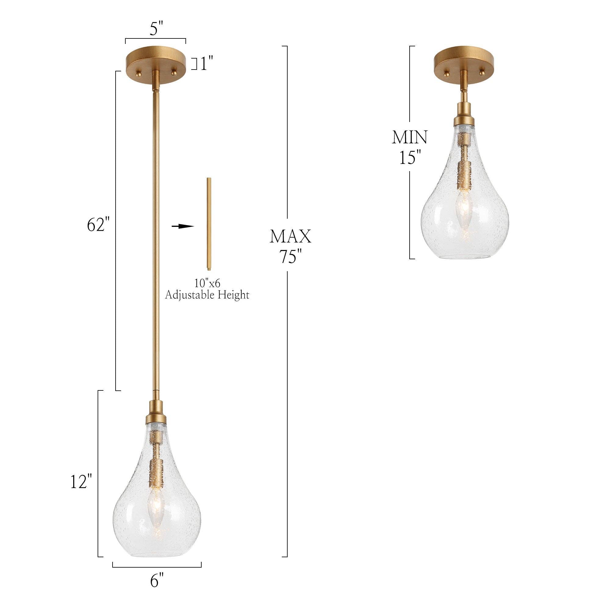 Tethyne 1-Light Gold Pendant Light