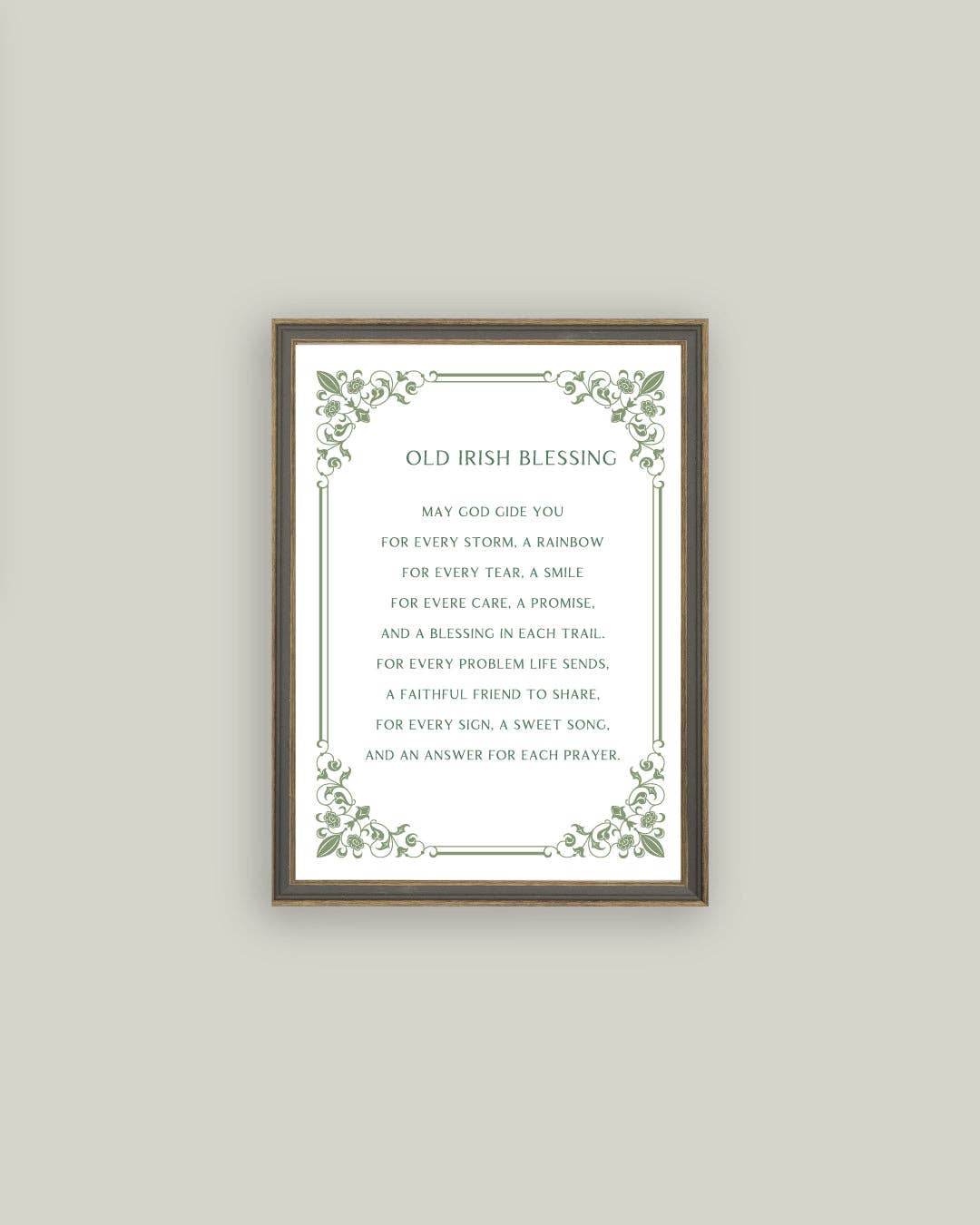 Irish Blessing Framed Antique Art