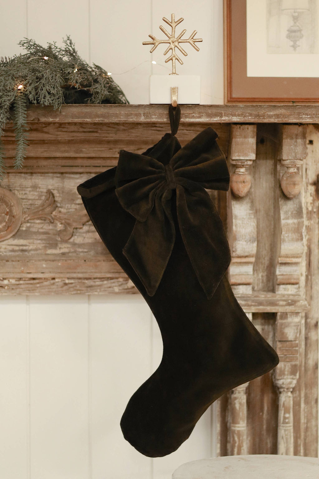 Vera Velvet Stocking Midnight Green