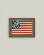 Rustic Flag Framed Antique Art