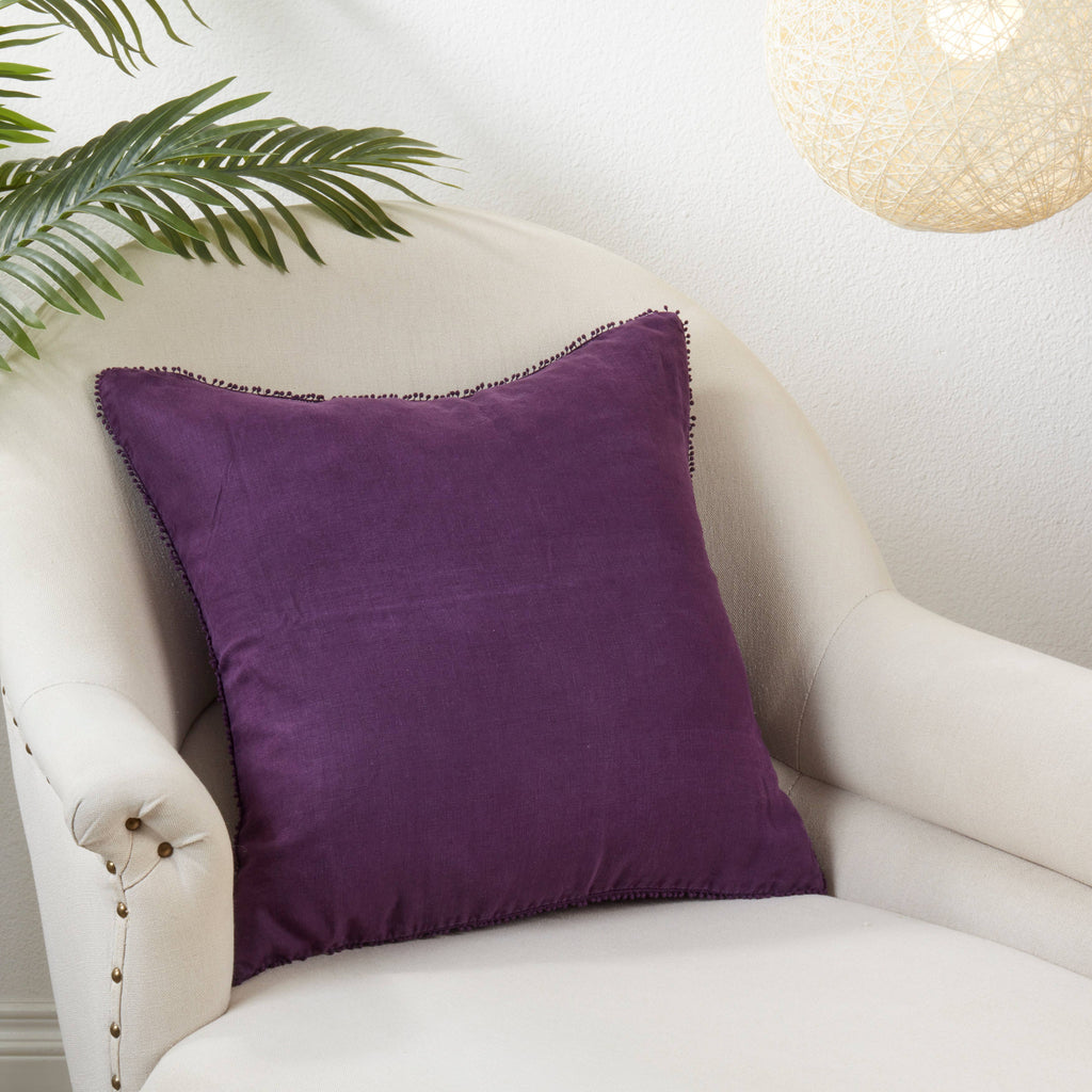Pompom Design Pillow - Down Filled