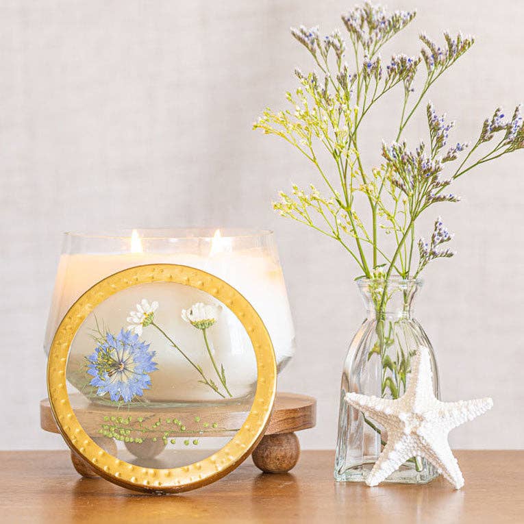 Signature Pressed Floral Candle - Sea Salt Mist