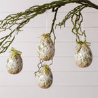 Green Toile Decoupage Large Egg