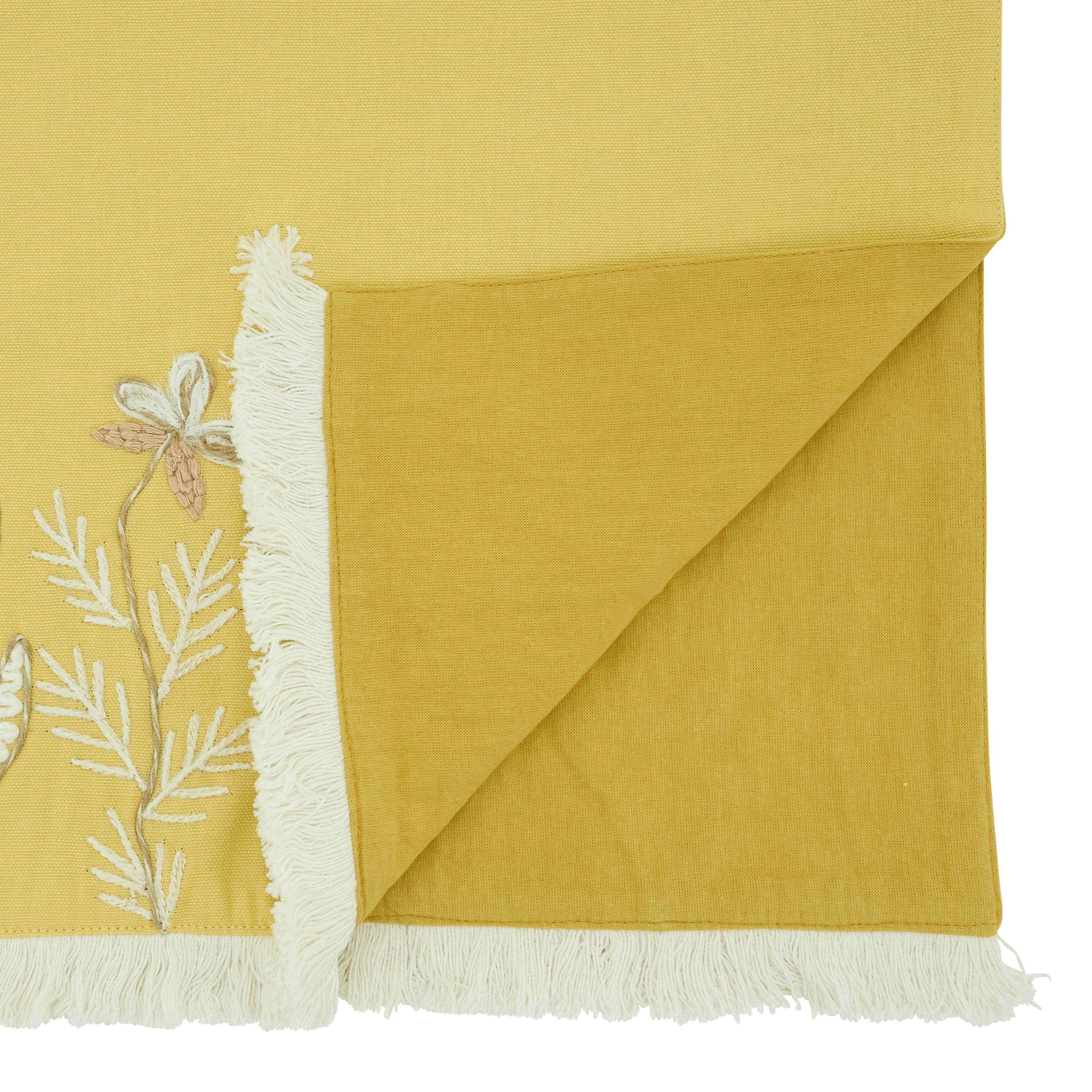 Embroidered Meadow Decorative Table Runner