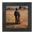 Boy with Flag at Farm