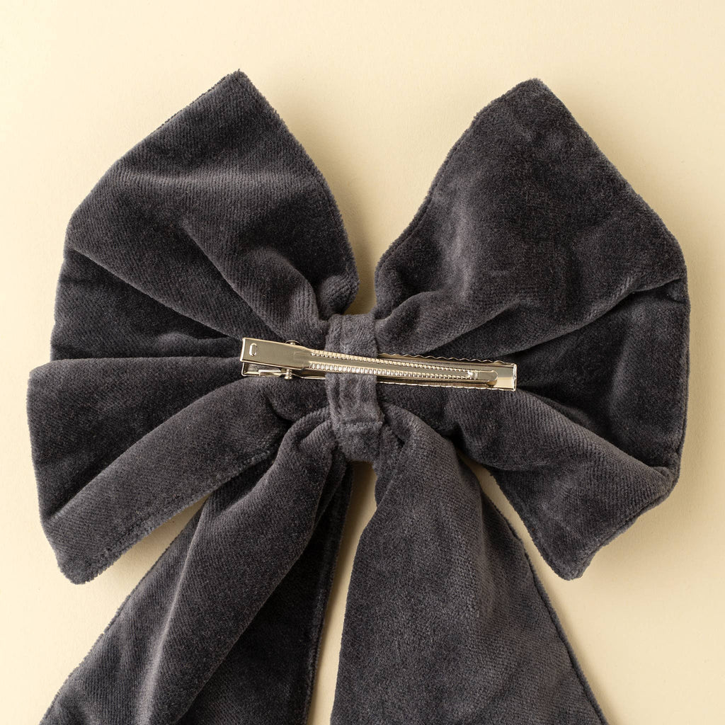 Velvet Bow Clip Clove
