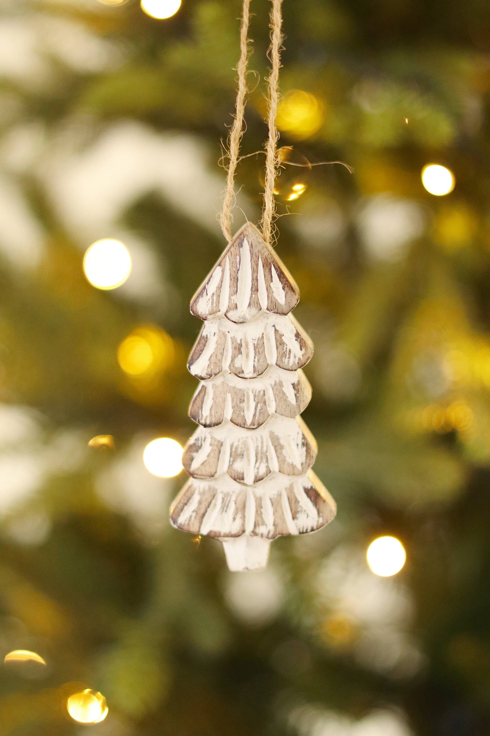 Rustic Pine Holiday Ornaments S/2