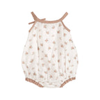 Tea Rose Floral Baby Romper + Headband