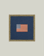 Gingham Flag Framed Antique Art