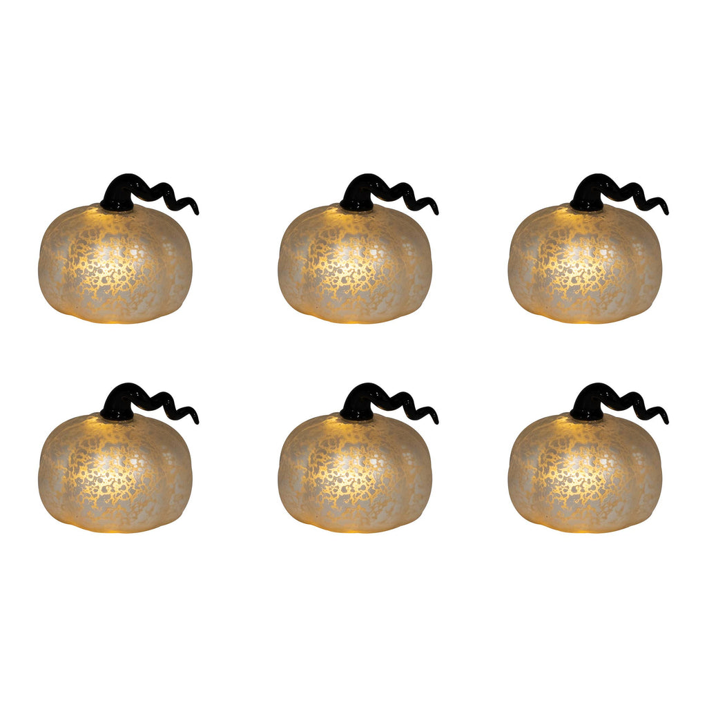 Battery Operated Mini Glass Pumpkins