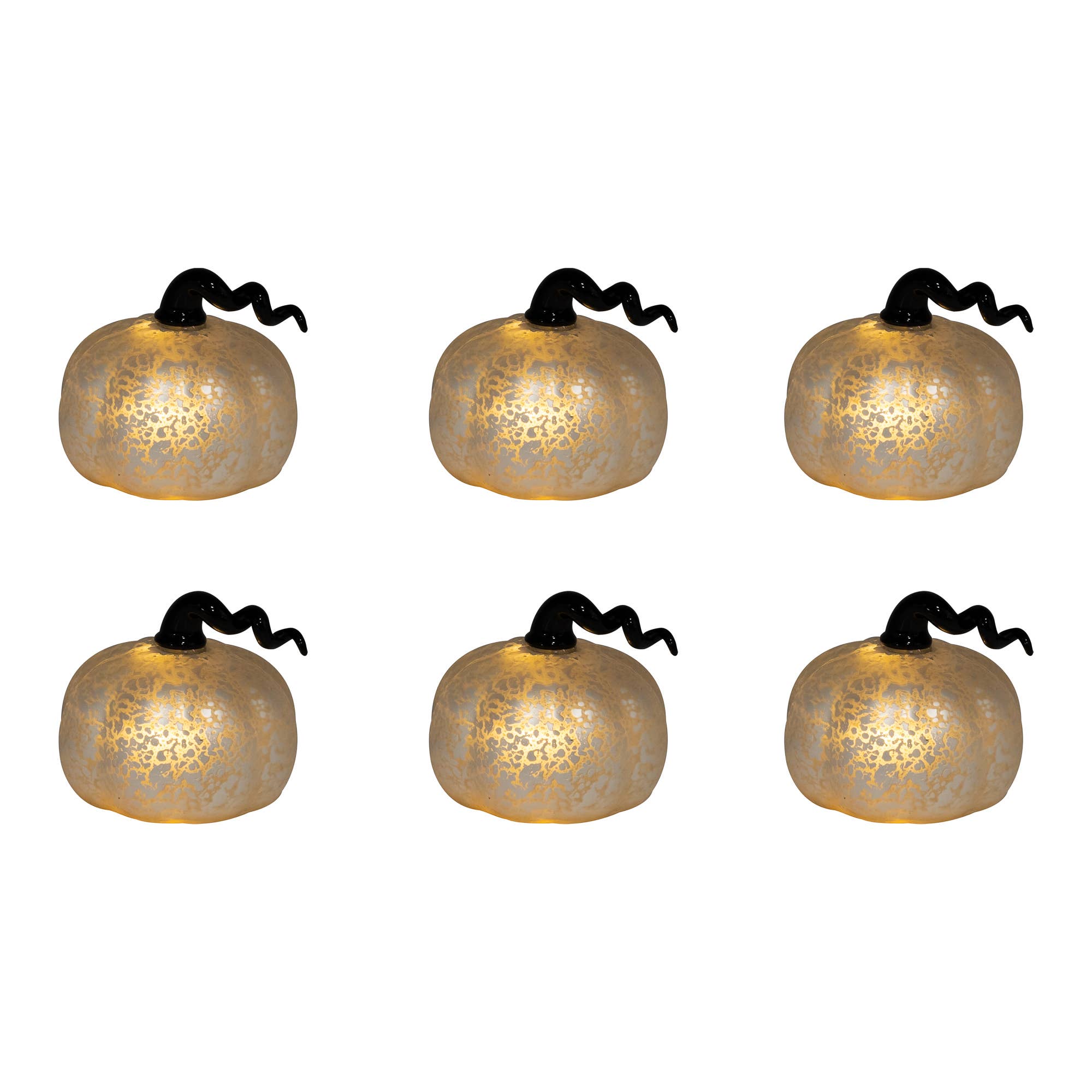 Battery Operated Mini Glass Pumpkins