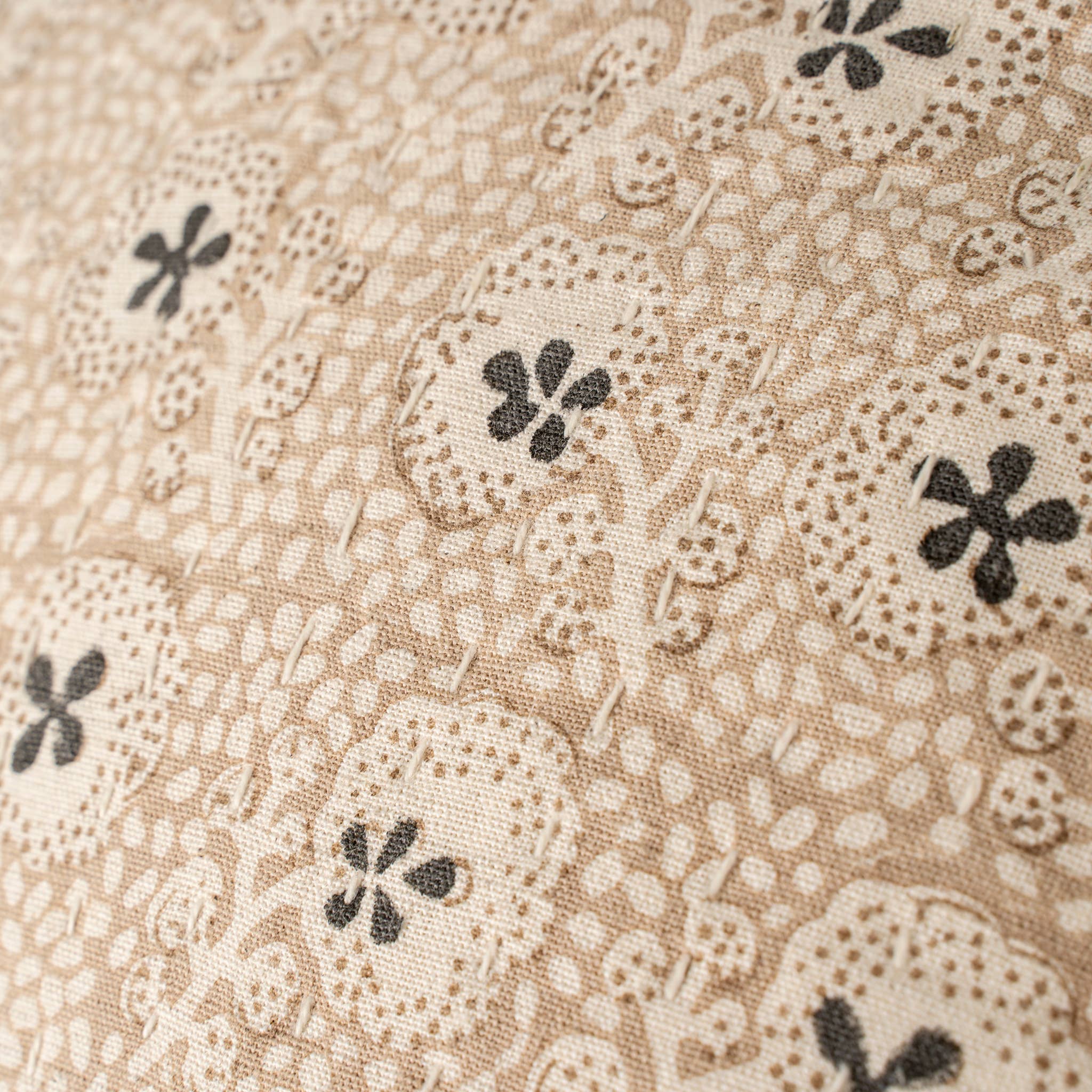 20x20 Clover Block Print Kantha Pillow