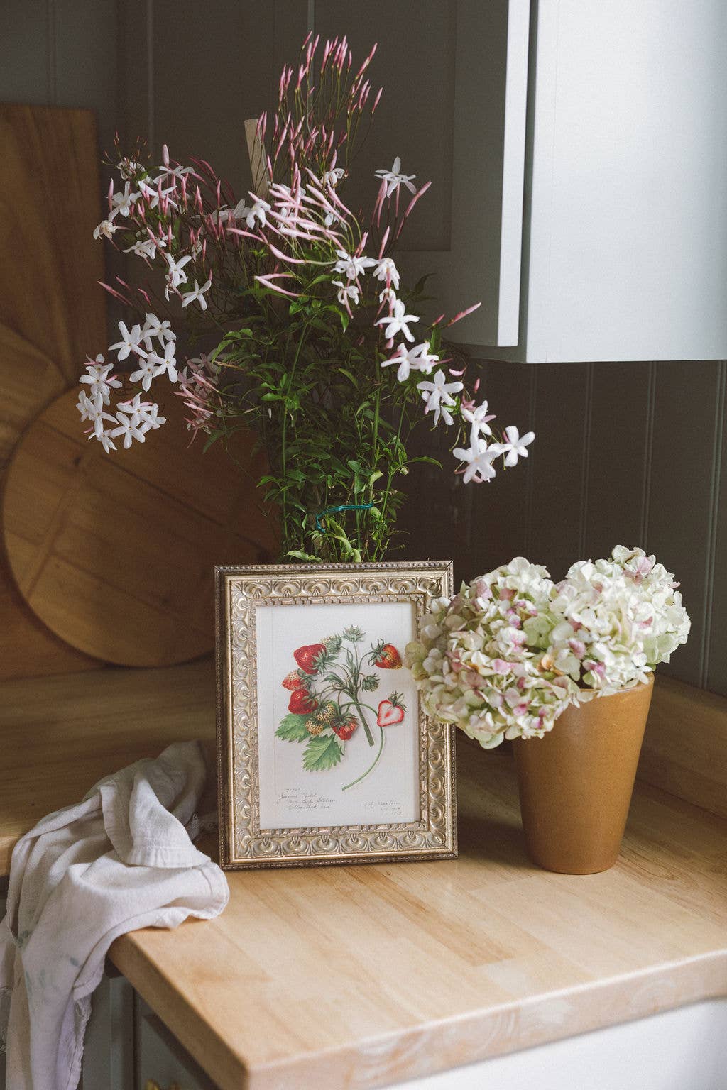 Study of Strawberries Framed Antique Art