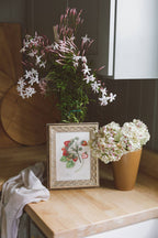 Study of Strawberries Framed Antique Art