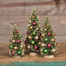 8" Multi Color Bead Bottlebrush Christmas Tree