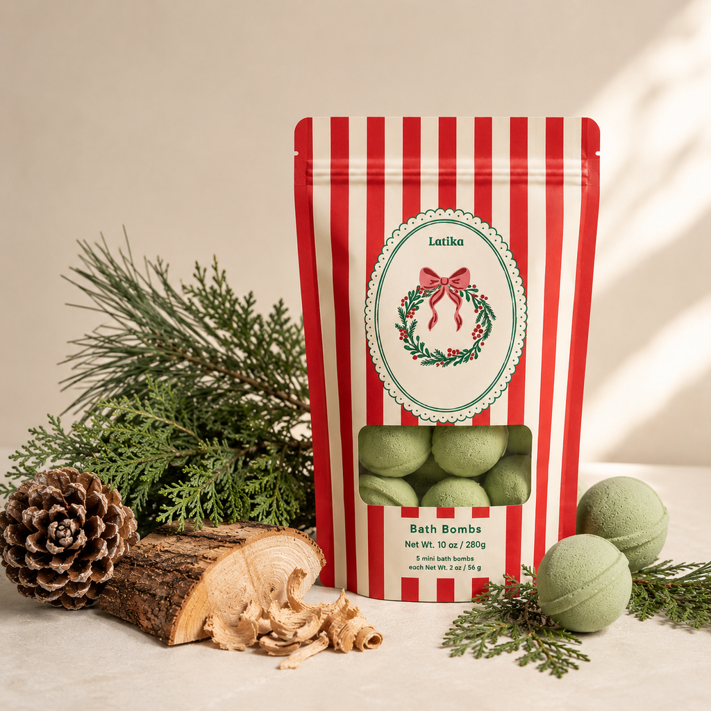 Mini Bath Bombs Gift Bag Pine & Cedarwood
