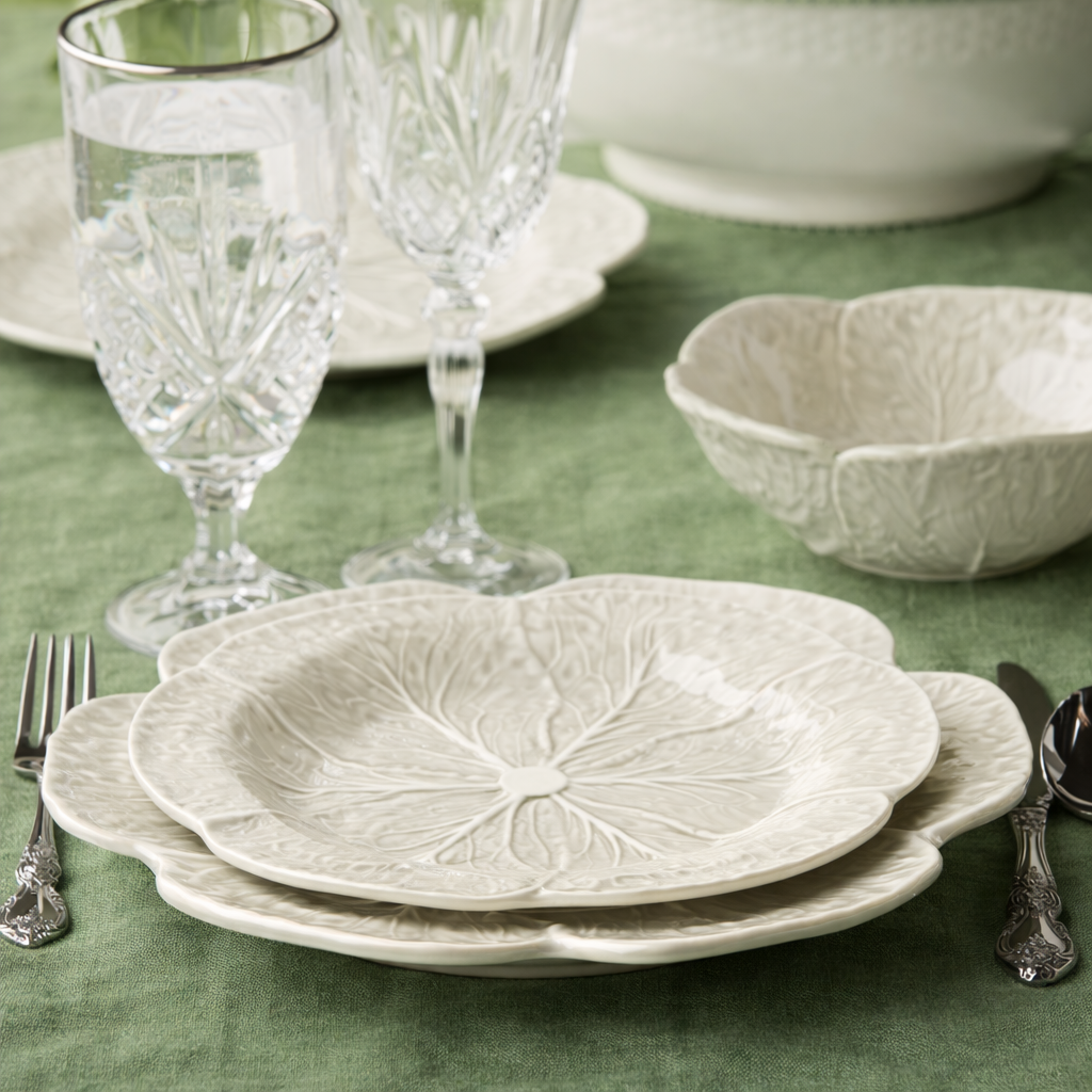Le Jardin White Cabbage Dinner Plate 11"