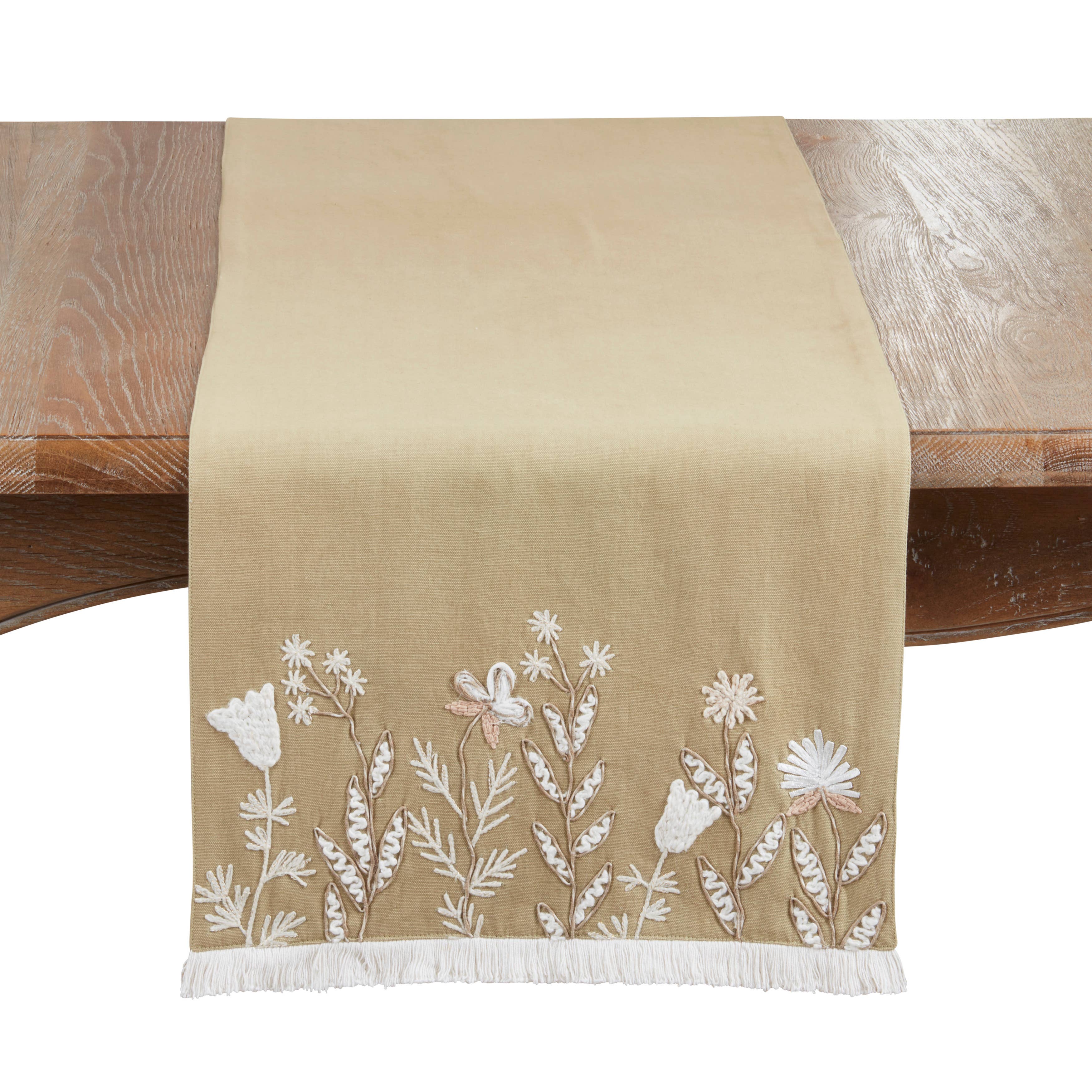 Embroidered Meadow Decorative Table Runner