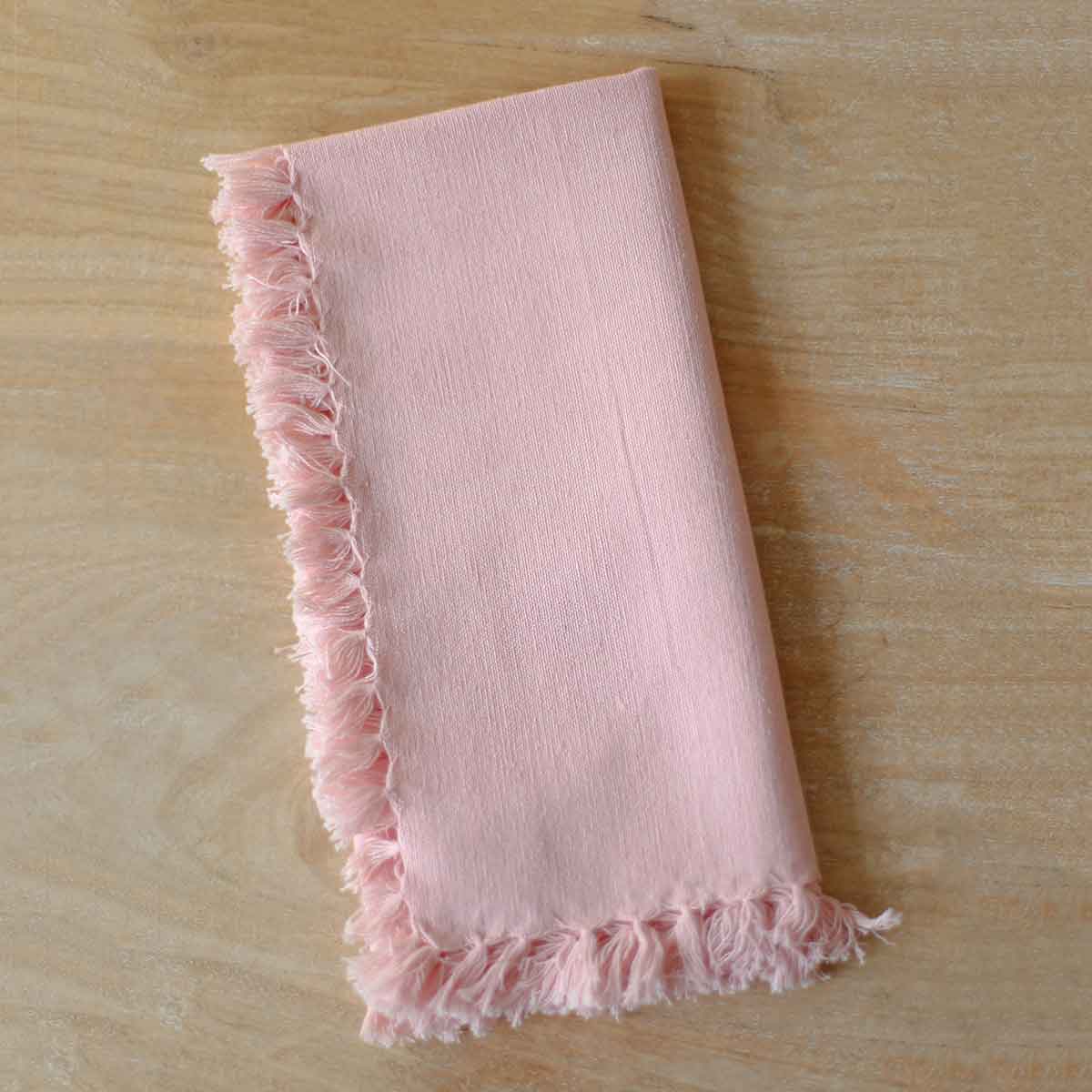 Fringe Napkin   Light Pink