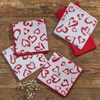 Wild Hearts Hearts Dishcloth S/4