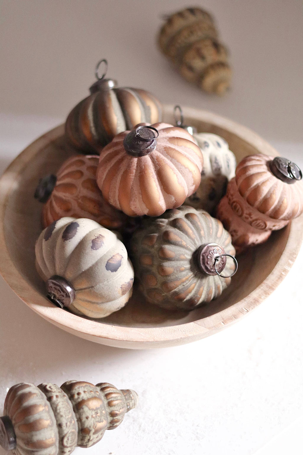 Heirloom Drop Rustic Pink Orn.