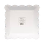 Falloween Plaid Scalloped Square Paper Plate