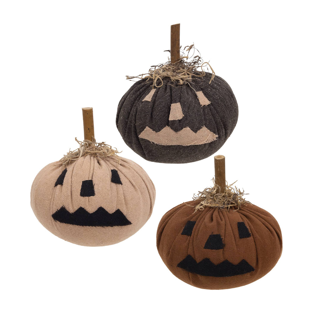 Stuffed Mini Primitive Jack O Lantern, 3 Assorted