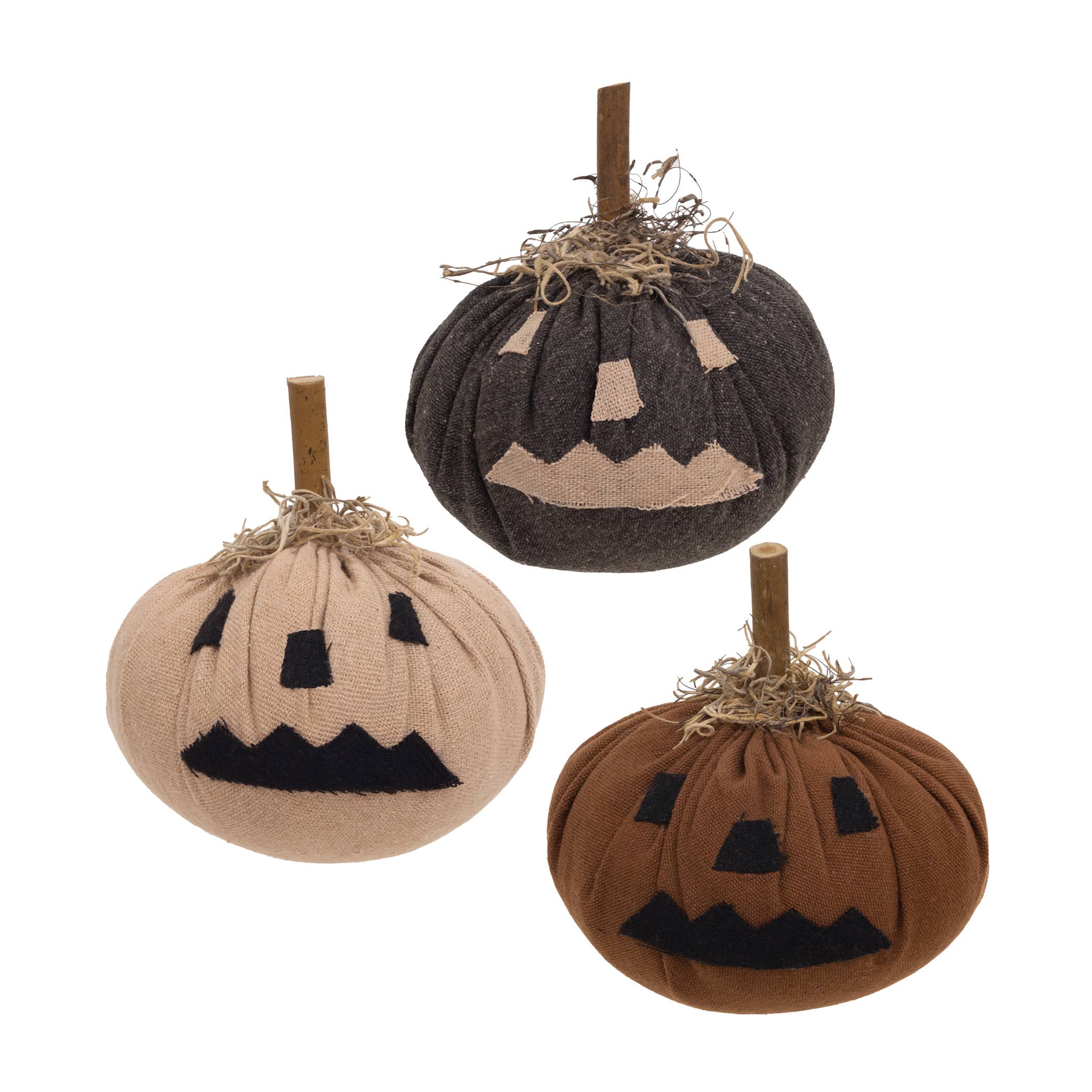 Stuffed Mini Primitive Jack O Lantern, 3 Assorted