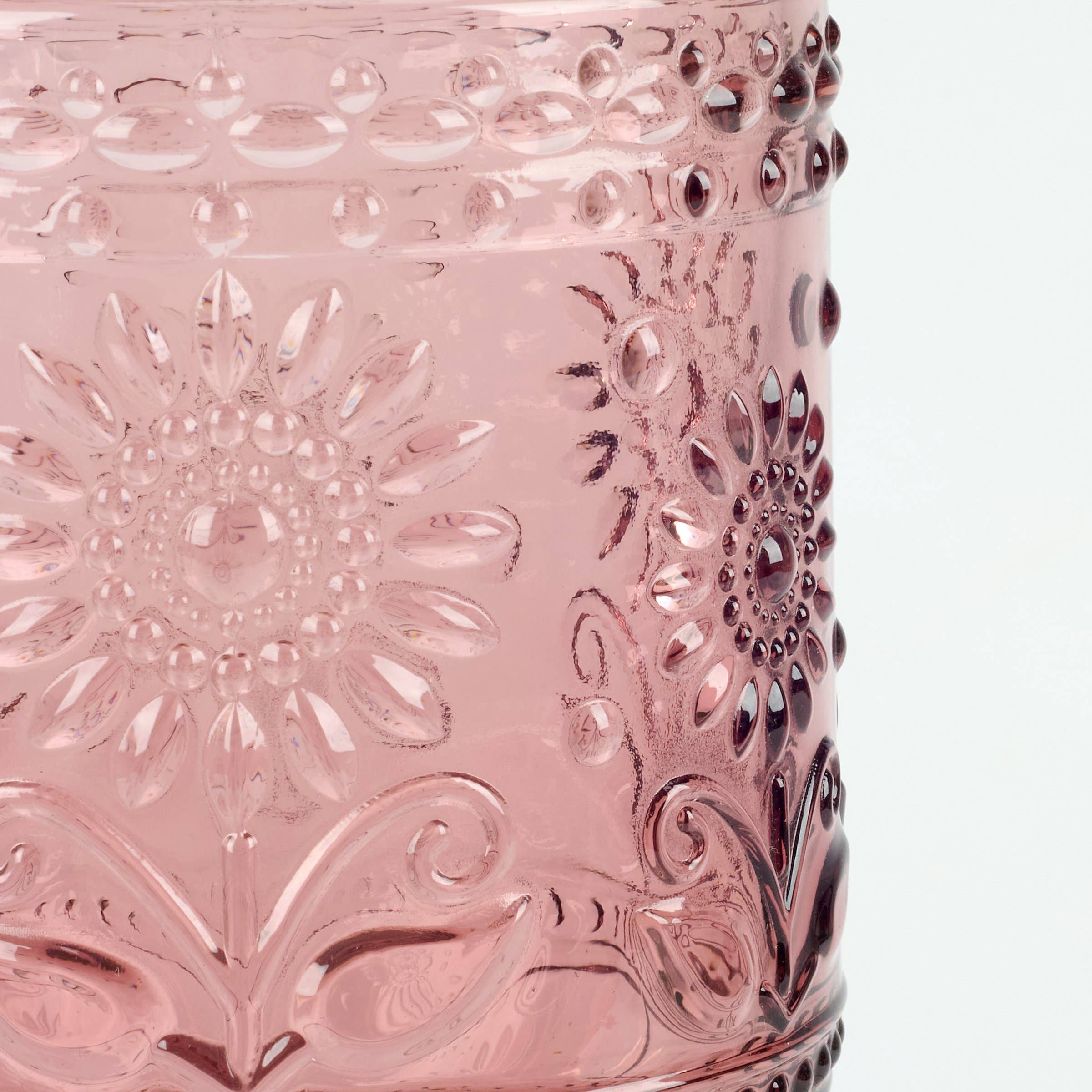 Pink Flower Drinking Glass
