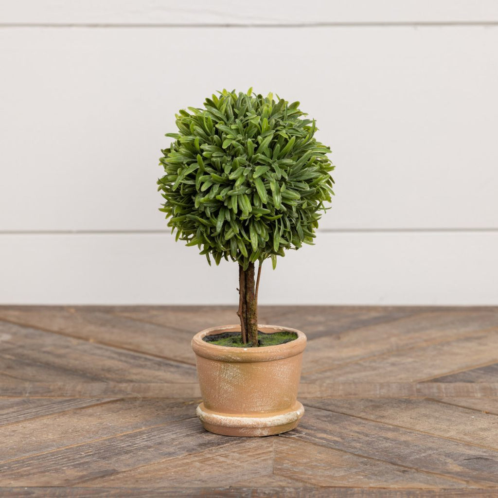 9" Grassy Topiary Tree - Faux Plant Decor