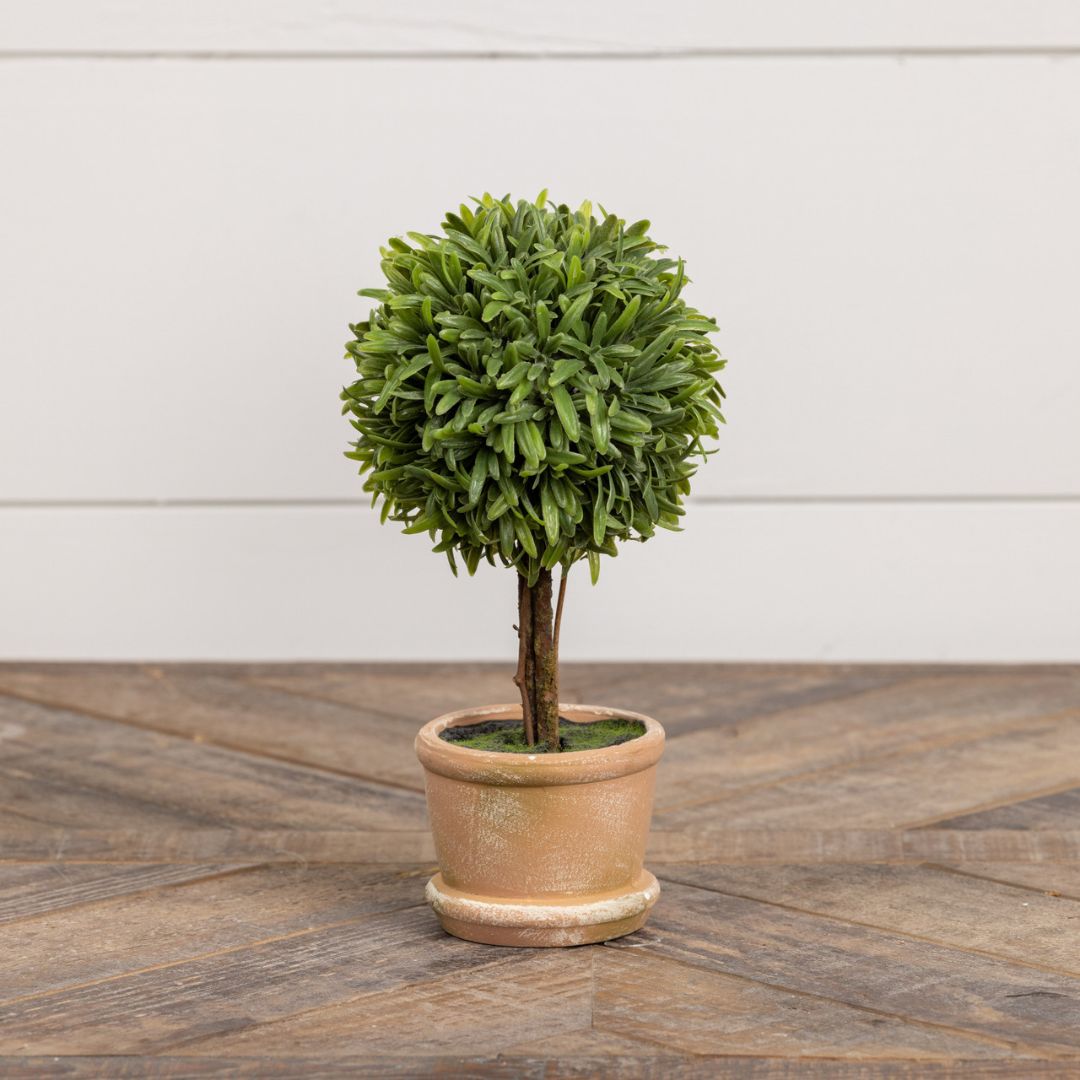 9" Grassy Topiary Tree - Faux Plant Decor