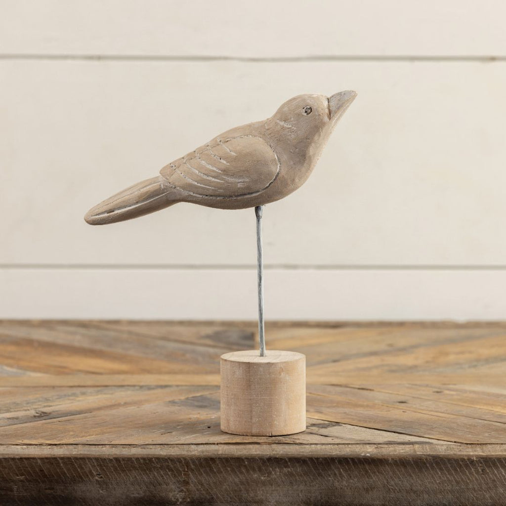 9" Resting Bird on Stand Decor