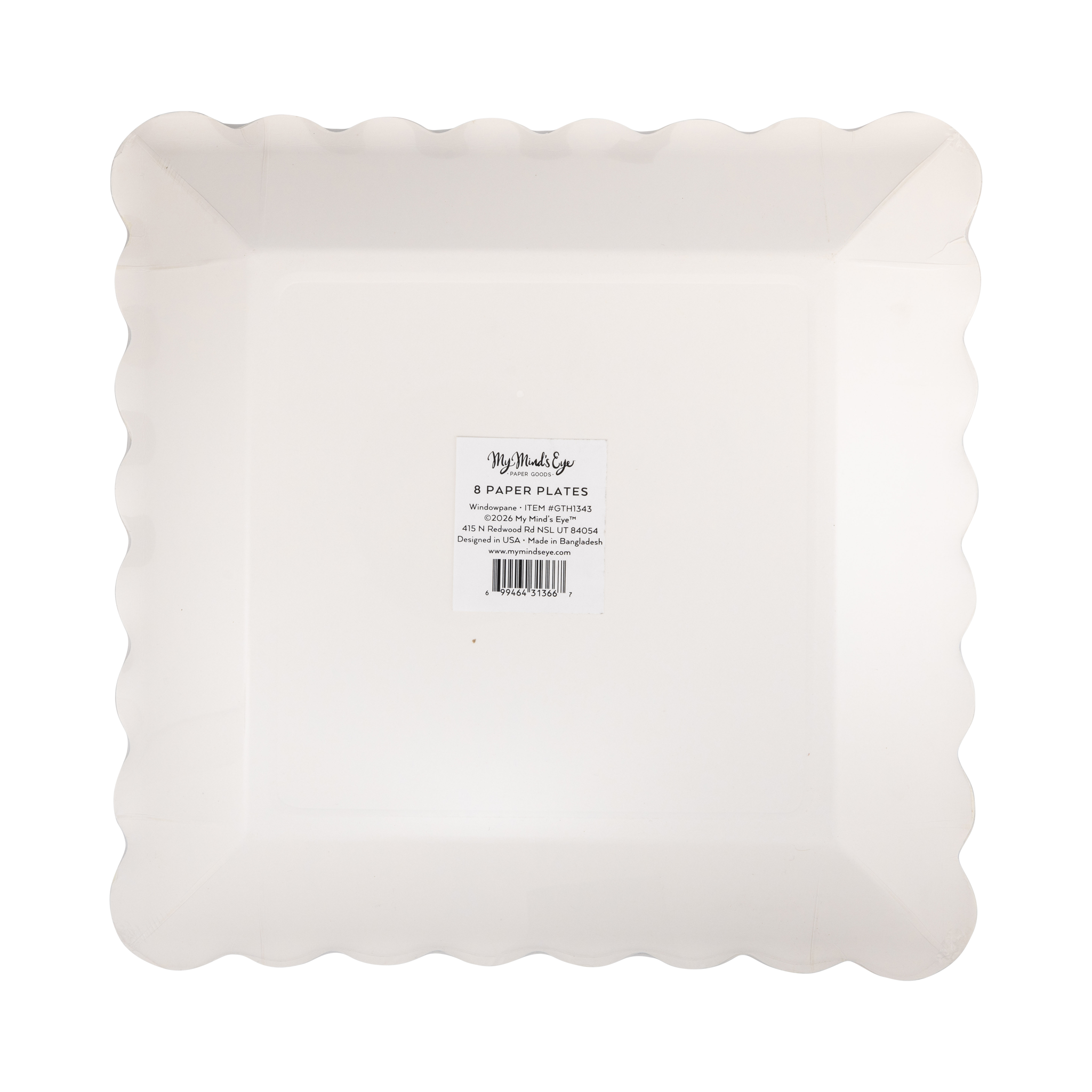 Deep Brown Windowpane Paper Plates