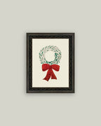 Christmas Wreath Framed Antique Art