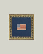Gingham Flag Framed Antique Art