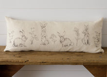 Rabbit & Wildflowers Lumbar Pillow