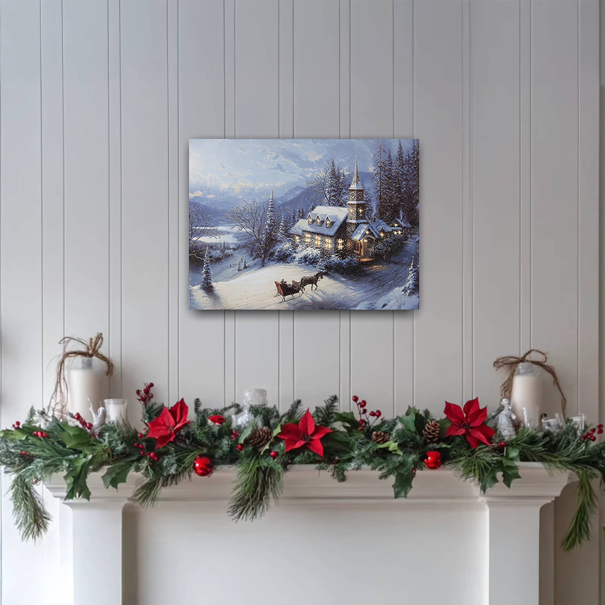 Winter Sleigh Ride Lighted Wall Art