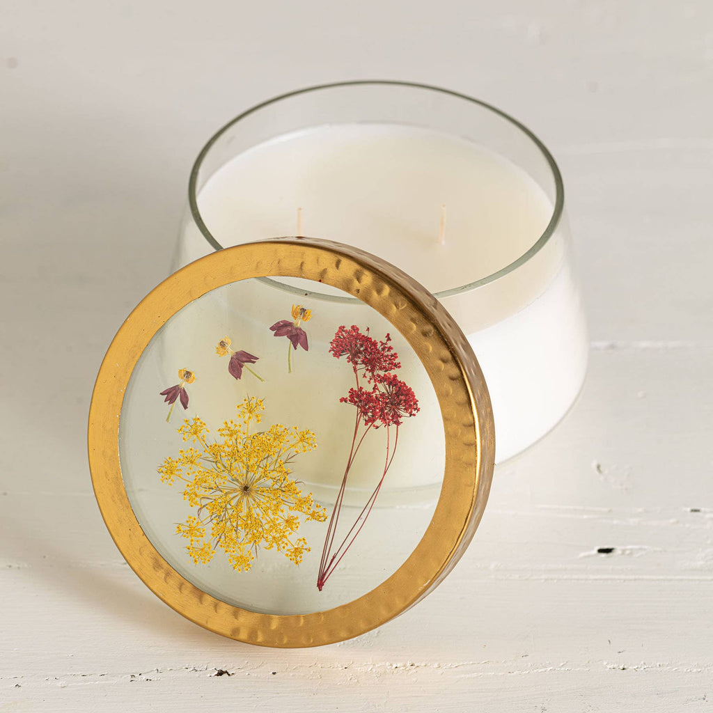 Signature Pressed Floral Candle - Spicy Apple