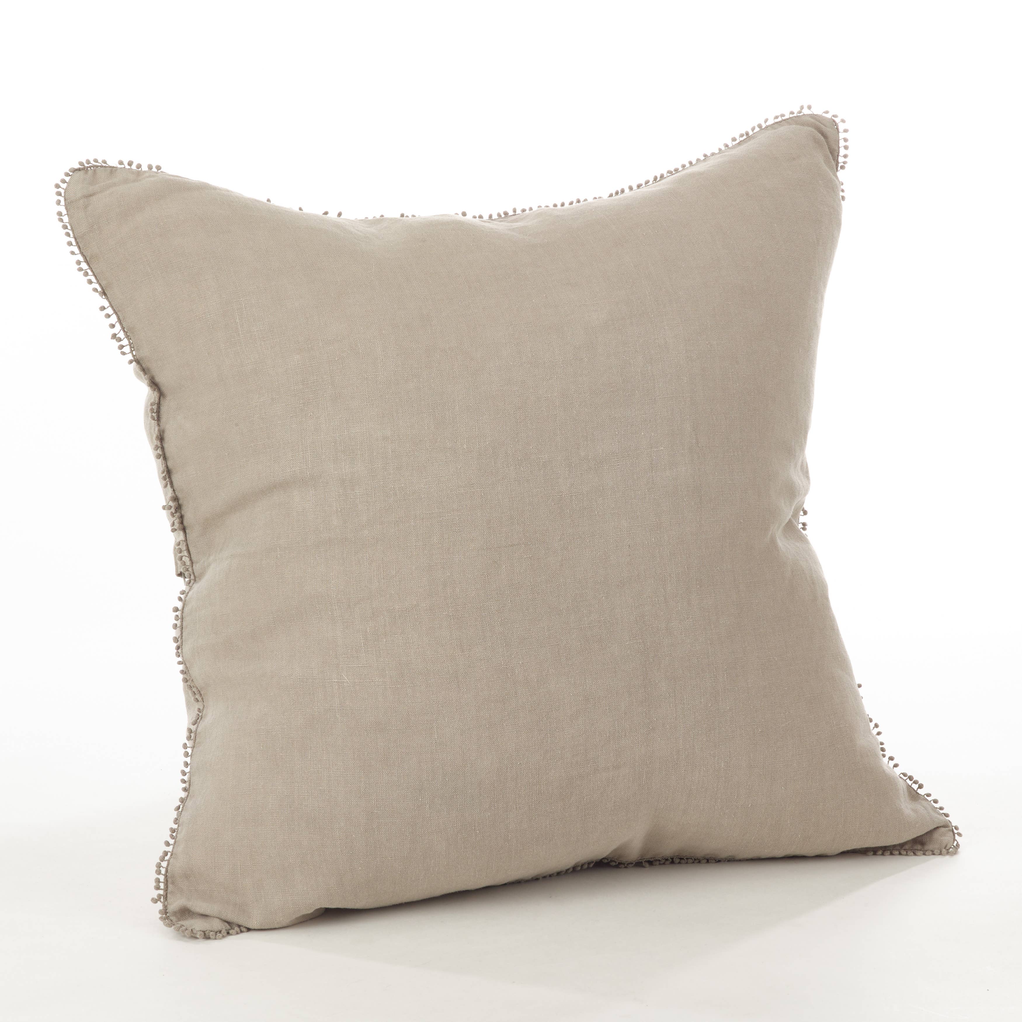 Pompom Design Pillow - Down Filled