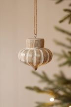 Wooden Spindle Holiday Orn